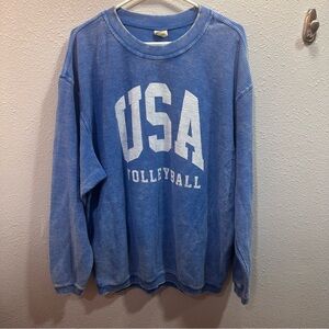 Chicka D USA Volleyball corded blue long sleeve Large oversized